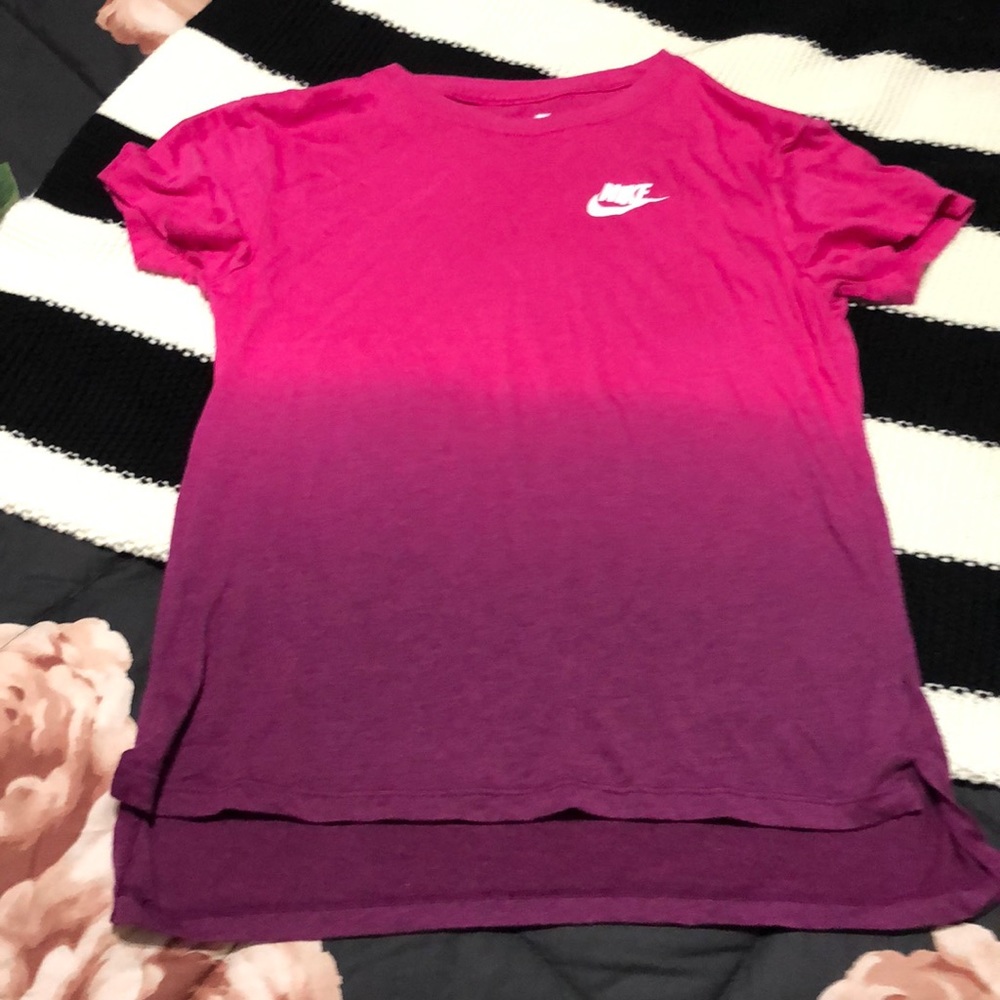Purple and pink nike shirt